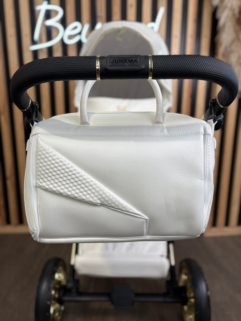 EX DISPLAY Junama Diamond 3in1 Travel System - Fluo Individual White & Gold
