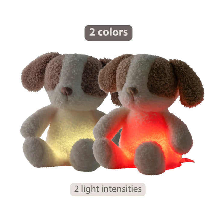 Nattou Mini Cuddly Dog Nightlight - Teddy Vanilla