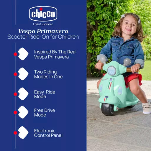 Chicco Vespa Primavera Ride-On – Mint Milk