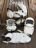 EX DISPLAY Junama Diamond 3in1 Travel System - Fluo Individual White & Gold