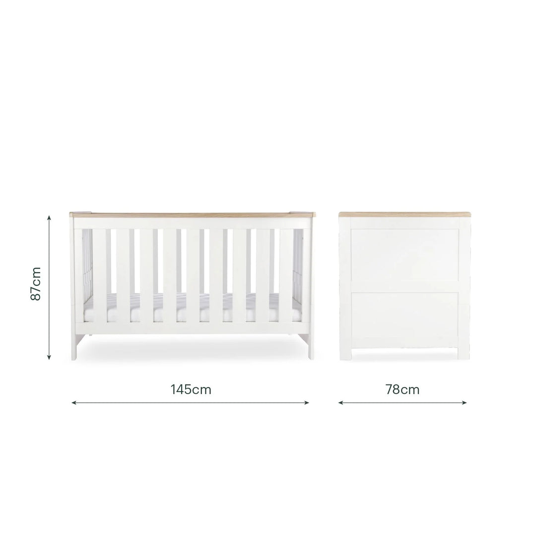 CuddleCo Burford Cot Bed - White & Oak