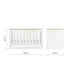 CuddleCo Burford 3 Piece Nursery Furniture Set - White & Oak