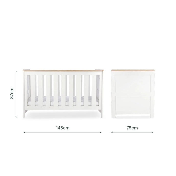 CuddleCo Burford Cot Bed - White & Oak