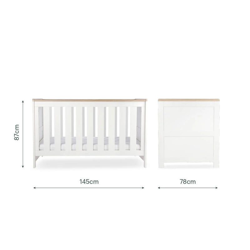 CuddleCo Burford 3 Piece Nursery Furniture Set - White & Oak