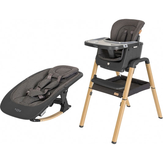 Tutti Bambini 2in1 Nova Highchair/Rocker Bundle - Grey/Oak