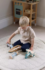 Ralphie Bear Quilted Playmat - Green Gingham