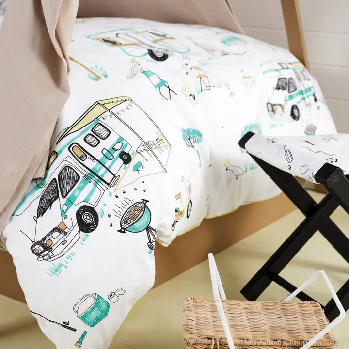 Down By the River Kids 100% Cotton Duvet Cover Set - White