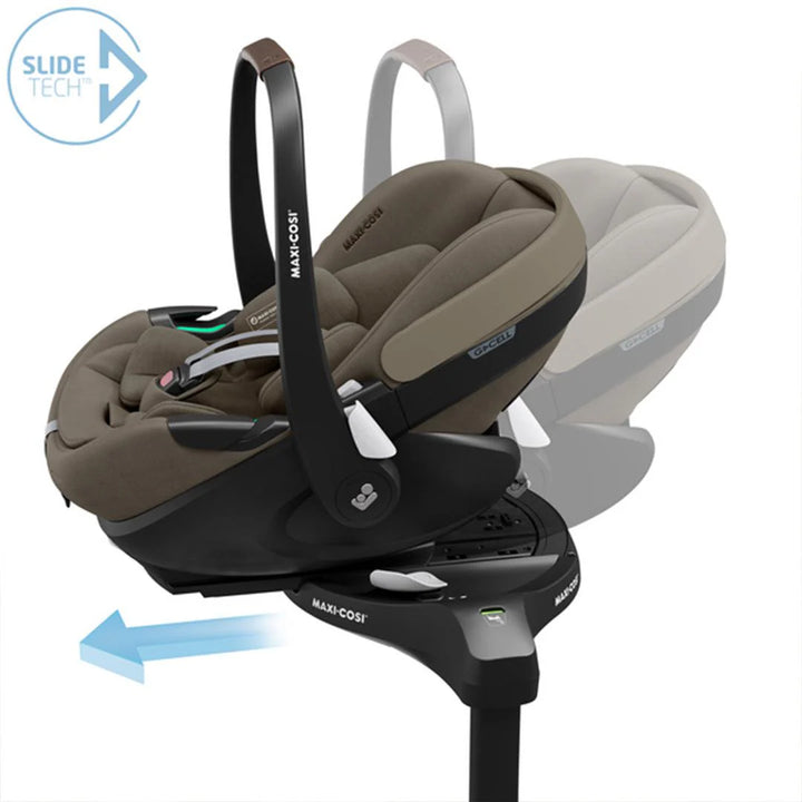 Maxi-Cosi Pebble 360 Pro Car Seat - Twillic Truffle + Slide Tech 360 Pro Isofix Base