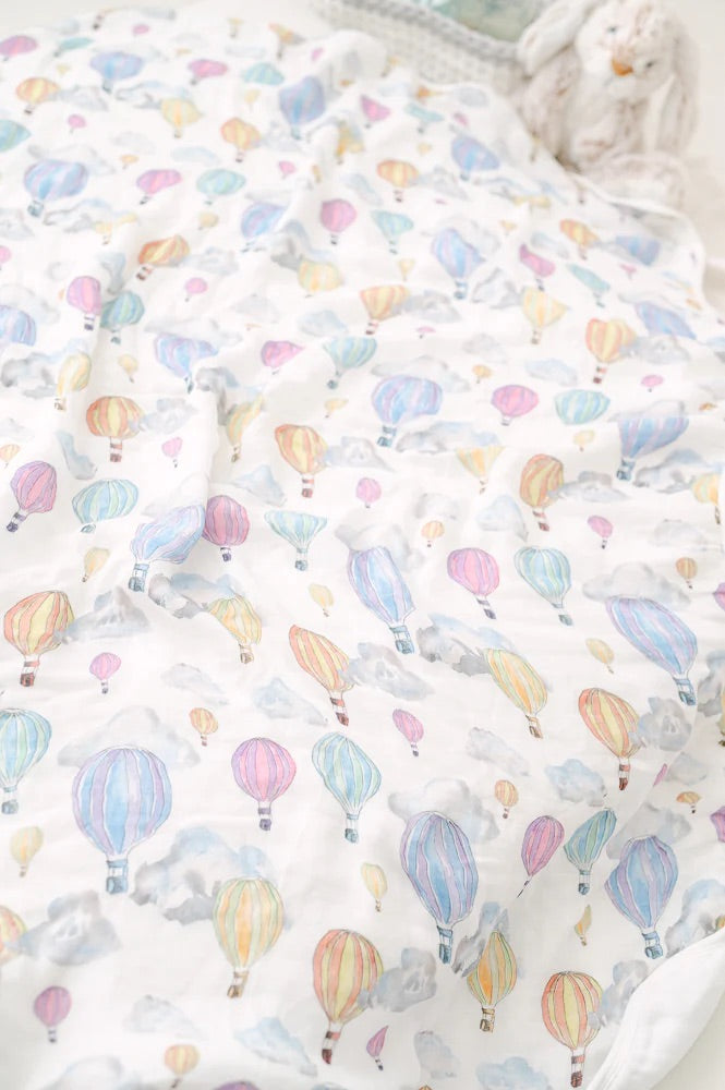 The Gilded Bird Balloon Festival Bamboo Baby Blanket