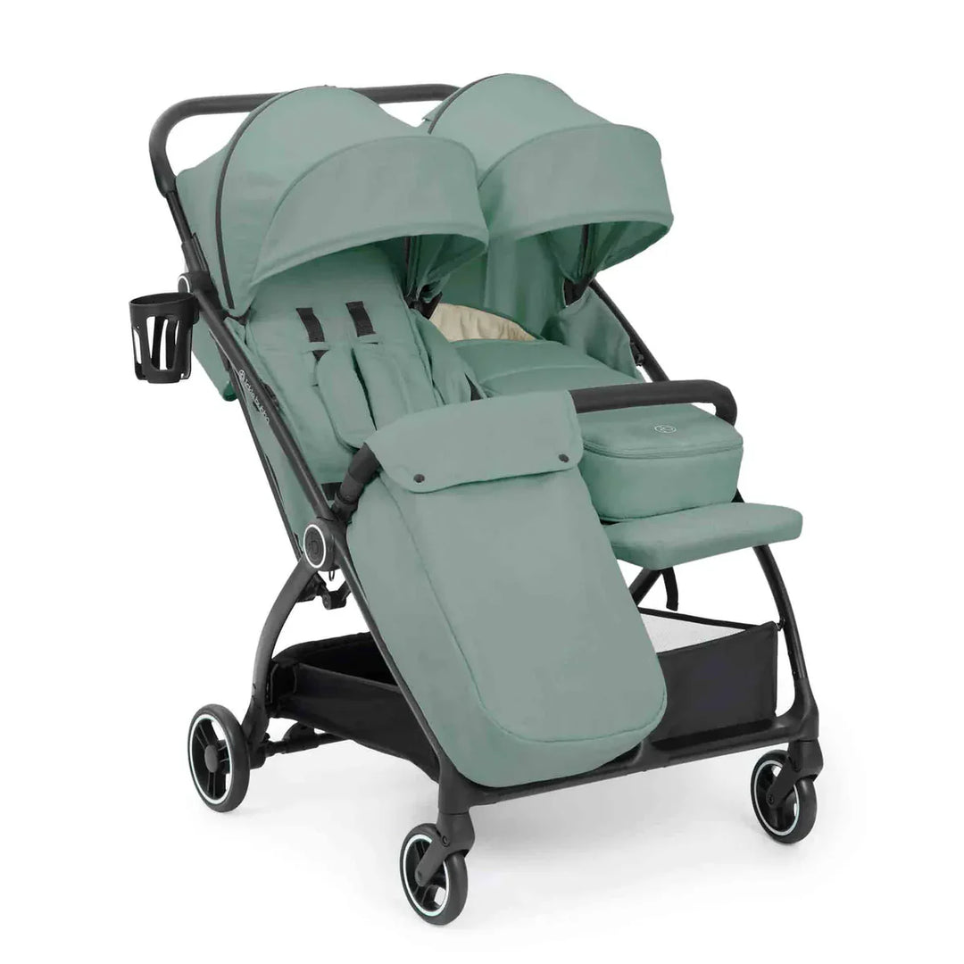 Ickle Bubba Aries Double Prime Autofold Stroller Bundle - Sage Green