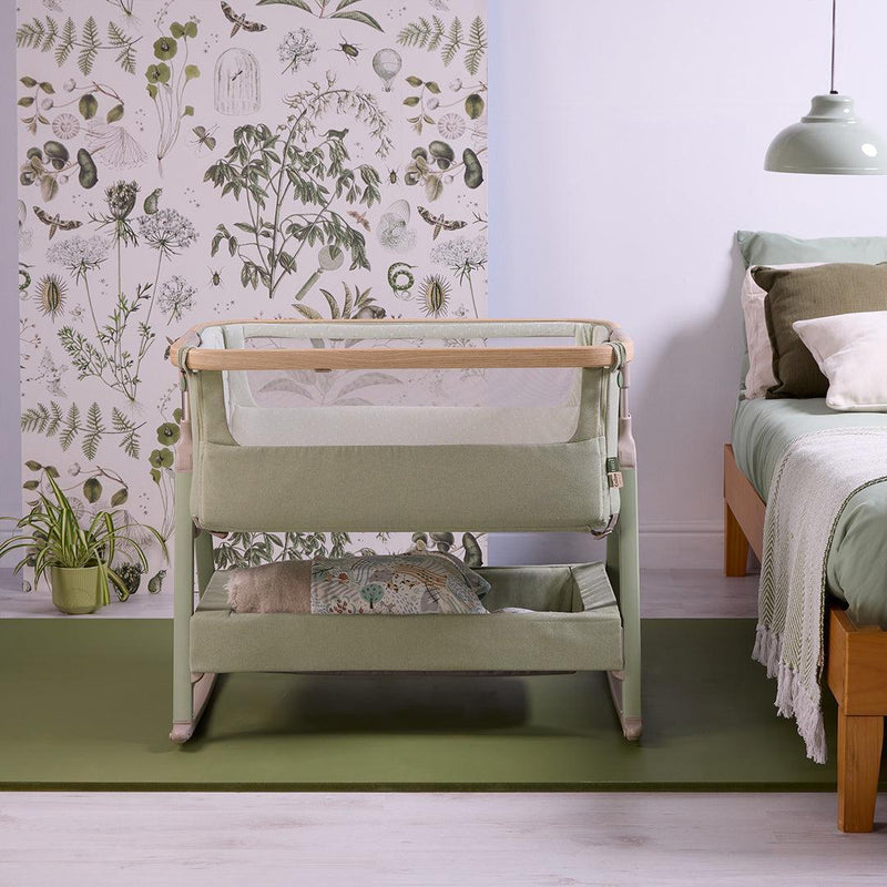 Tutti Bambini Cozee Air 2 Bedside Crib - Drifted Oak/Eucalyptus