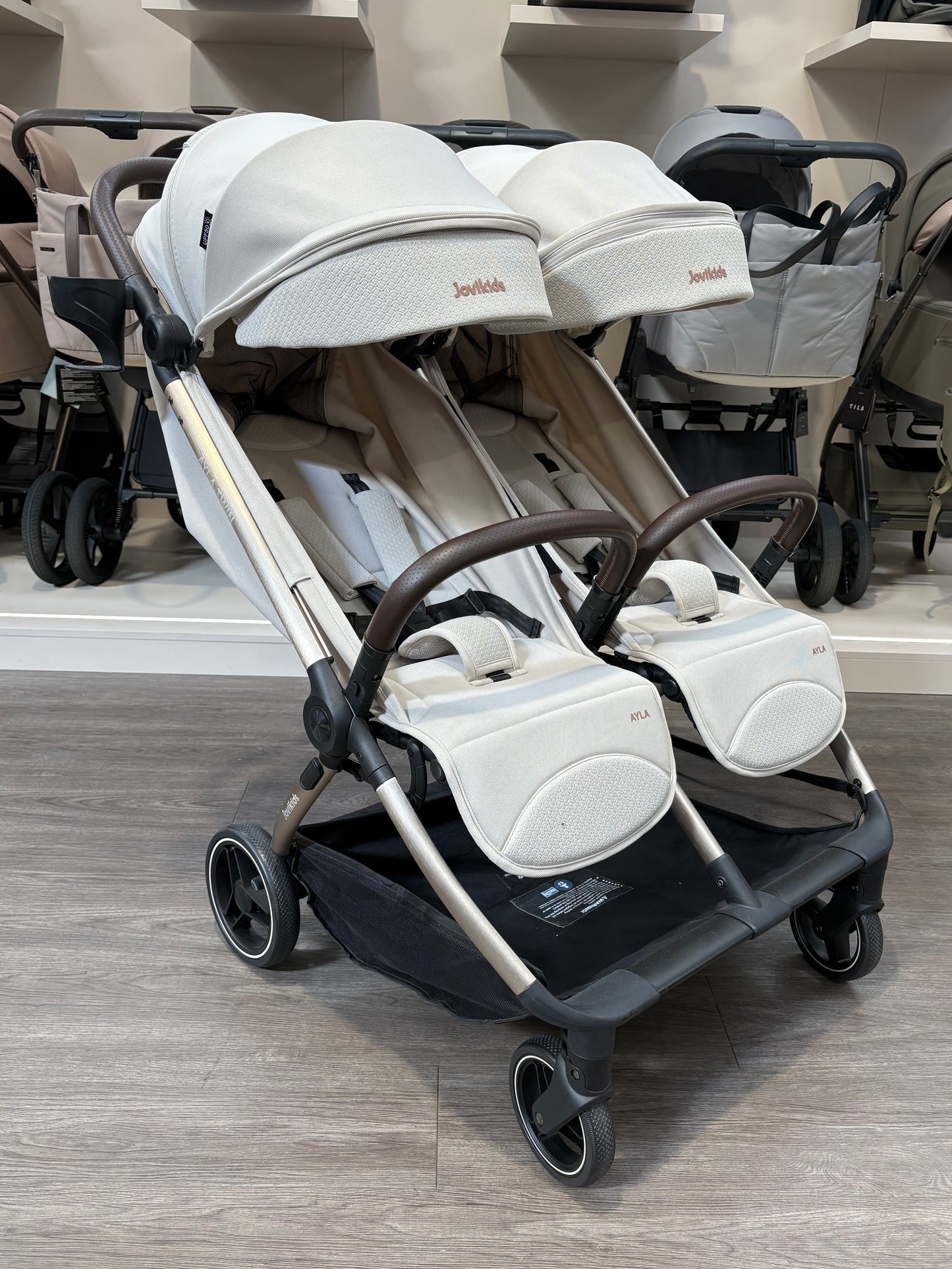 EX DISPLAY JoviKids Ayla Compact Twin Stroller - Beige