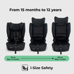 My Babiie MBCS80 Foldable Toddler to Booster R129 Car Seat with Isofix - Black