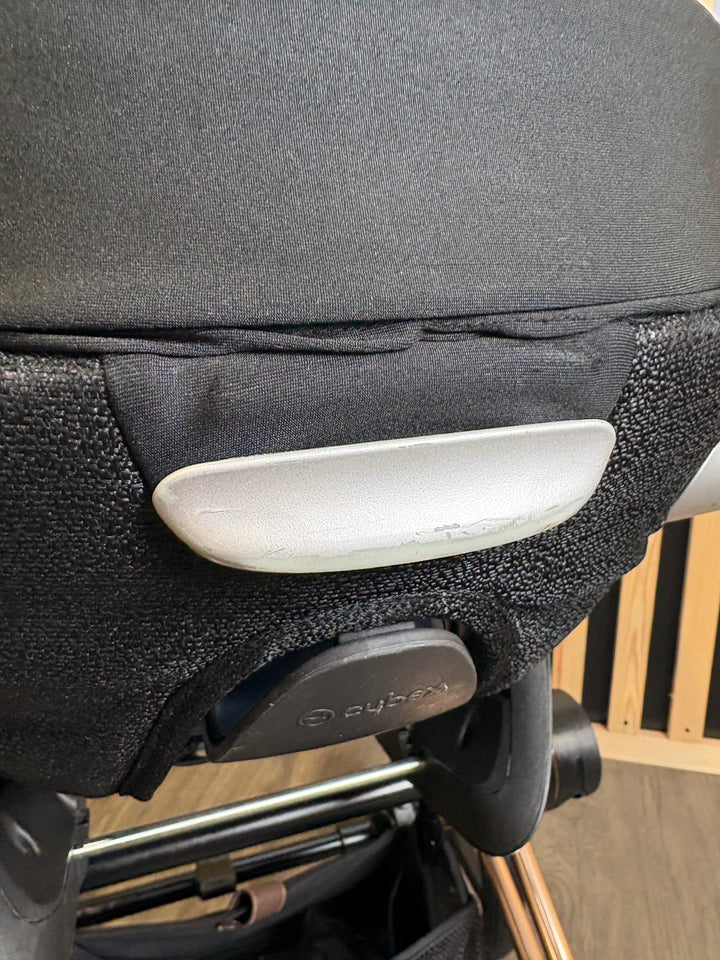 PRE LOVED Cybex Priam Pushchair inc. Cloud T Car Seat - Sepia Black on Rose Gold