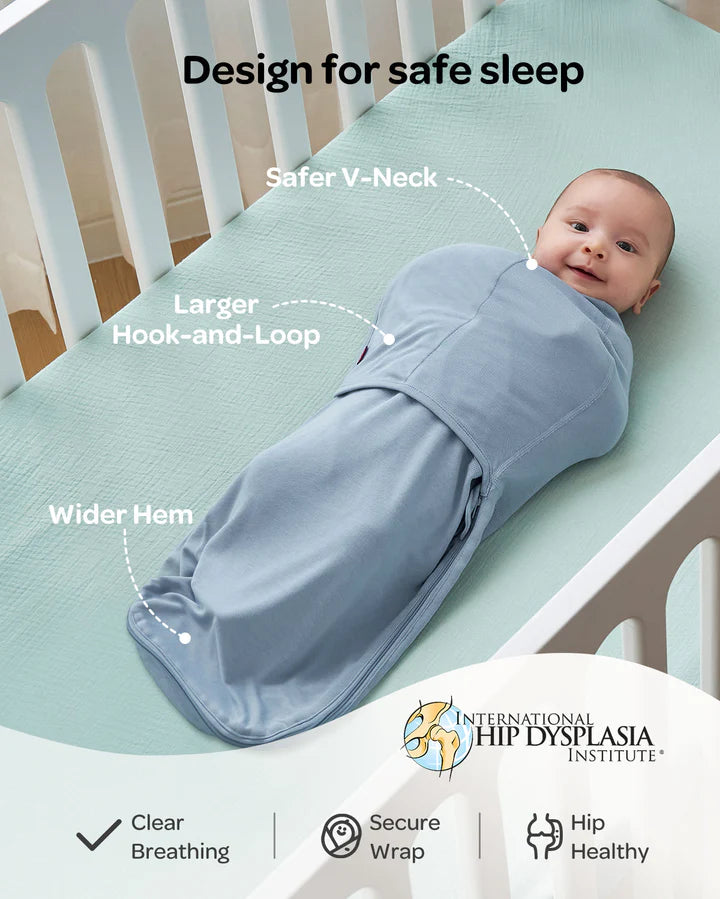 Momcozy Easy Swaddle Wrap 0-3M - Serenity Blue/Green