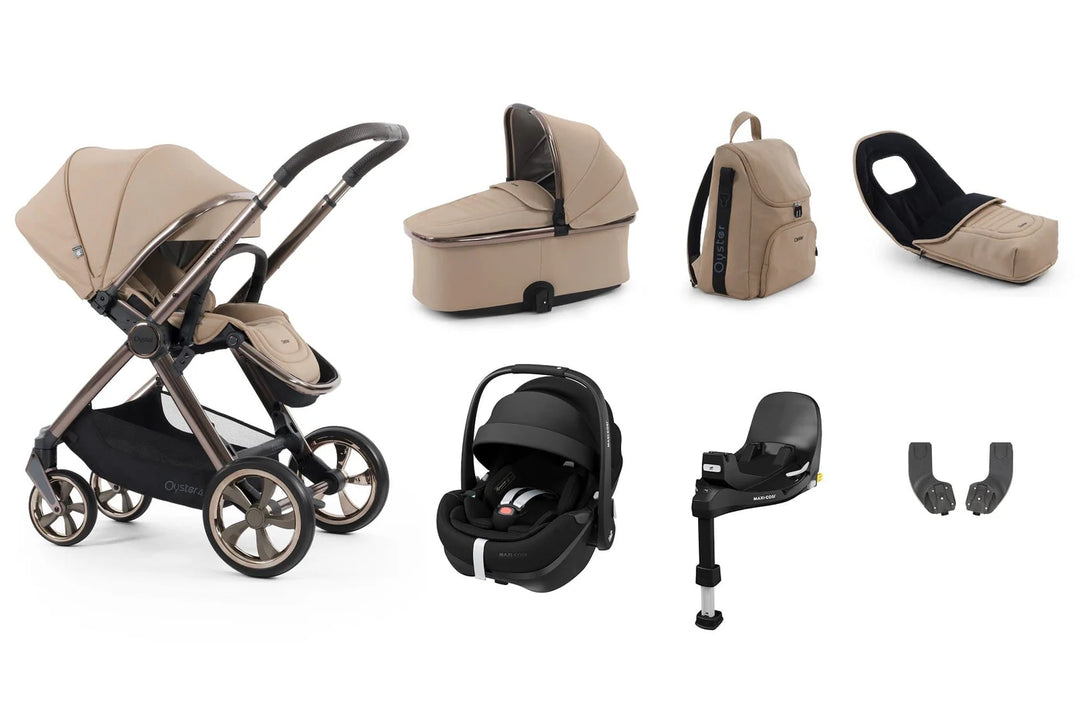 Oyster4 Travel System Bundle Inc Maxi-Cosi Pebble 360 Pro2 Car Seat - Fawn