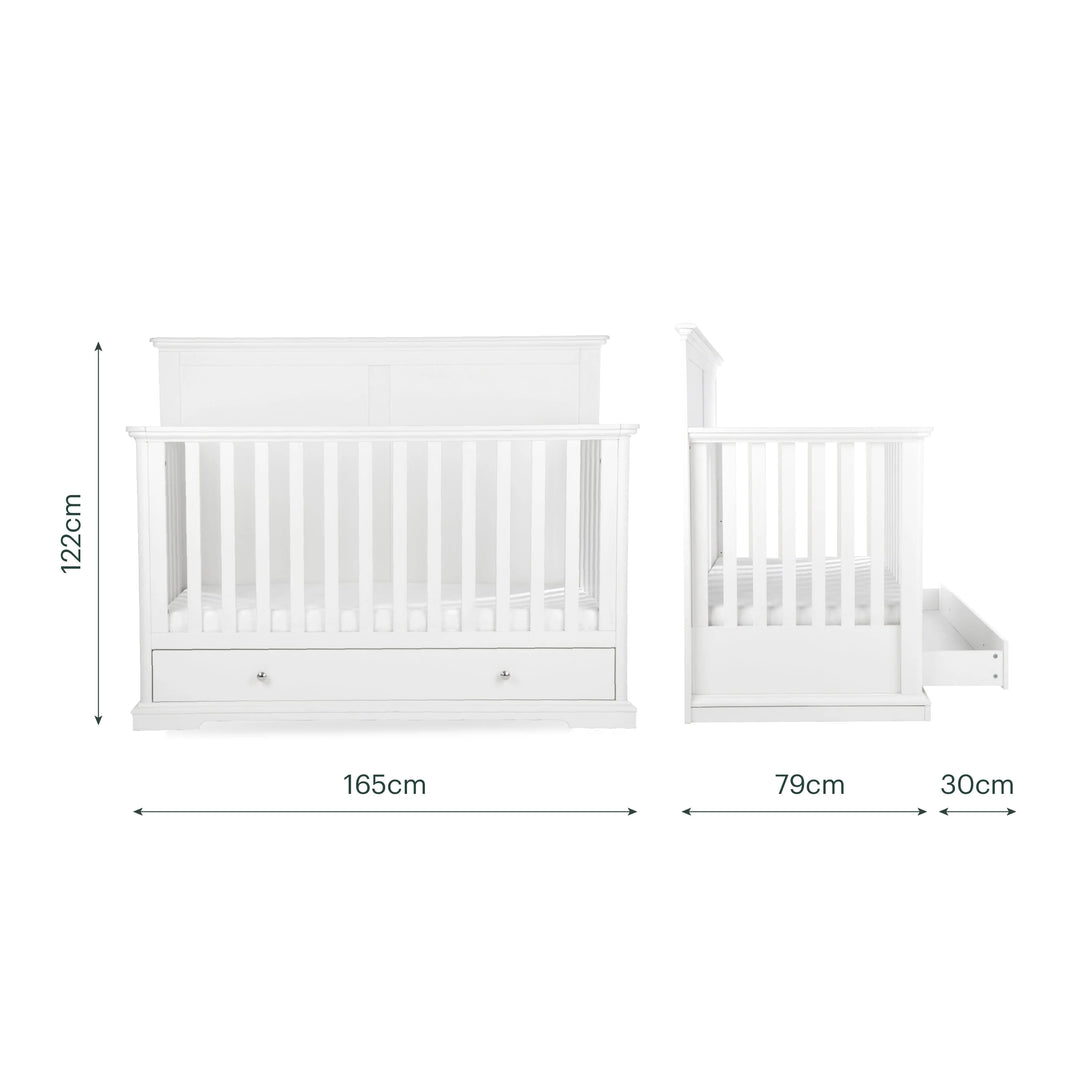 CuddleCo Beaumont Grand Cot Bed - White