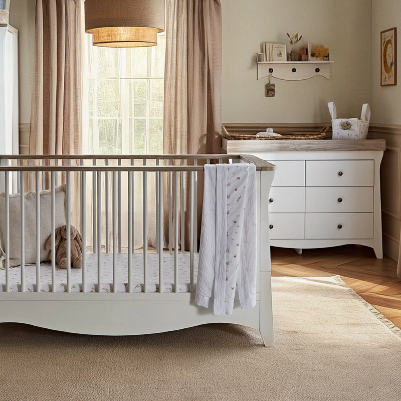 CuddleCo Clara Luxe 2 Piece Furniture Set - White & Ash