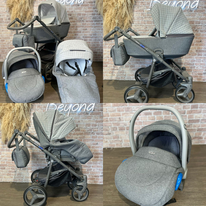 EX DISPLAY Mee-Go Santino Travel System - Grey Check