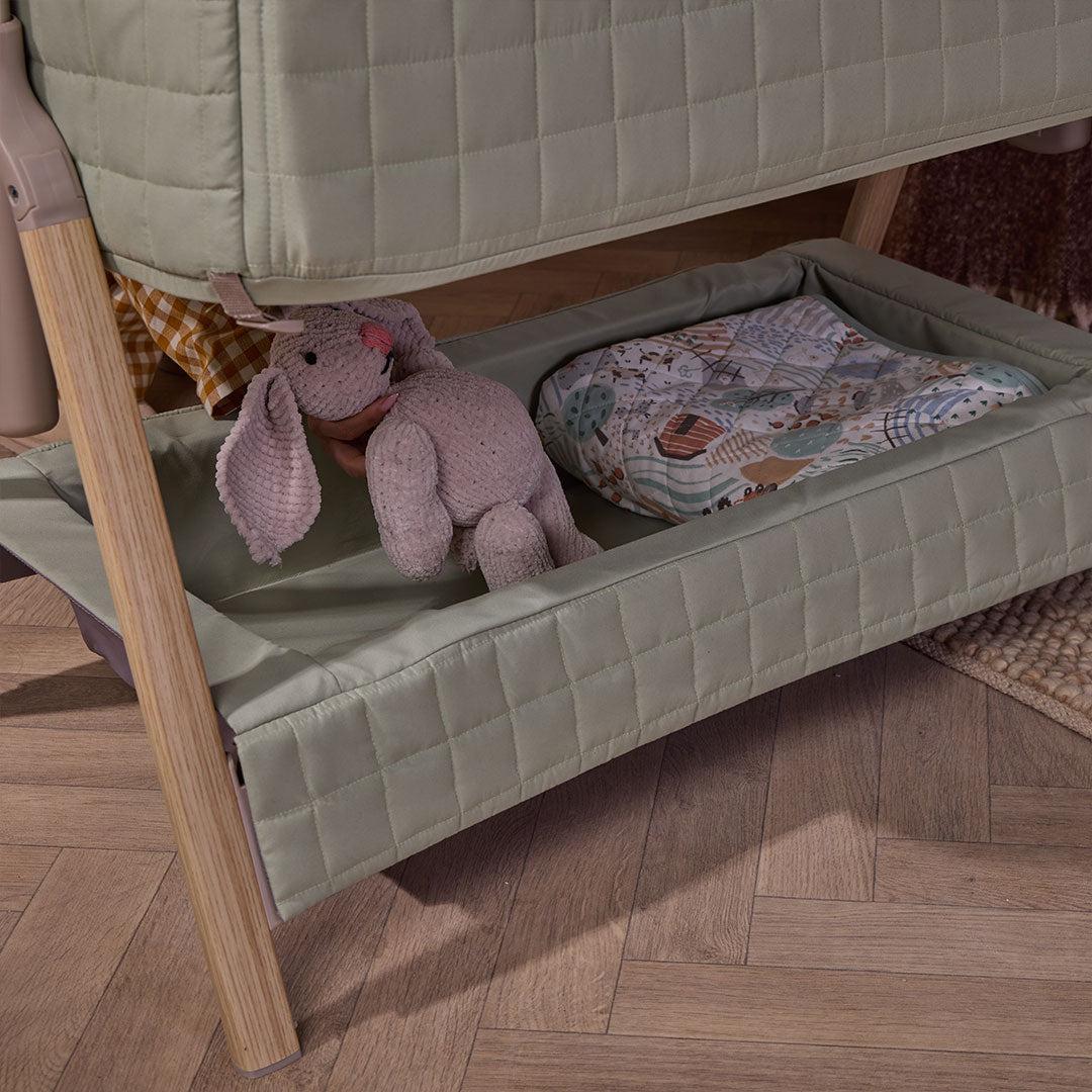 Tutti Bambini Cozee Sense Bedside Crib - Drifted Oak/Eucalyptus