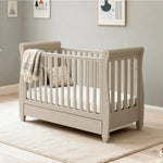 Babymore Eva Sleigh Cot Bed with Drawer – Cashmere