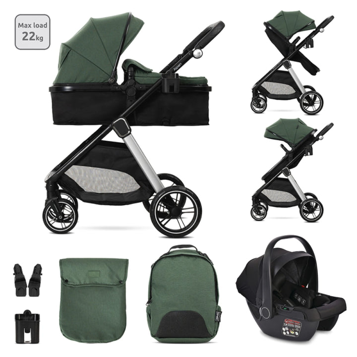 Lorelli Aspen 3in1 Travel System Inc Aria I Size Car Seat – Green