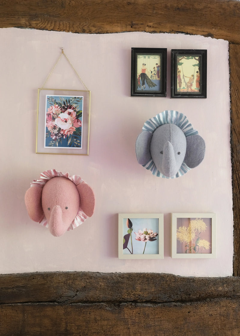 Fiona Walker Elephant with Vintage Ruff Head Mini - Blue