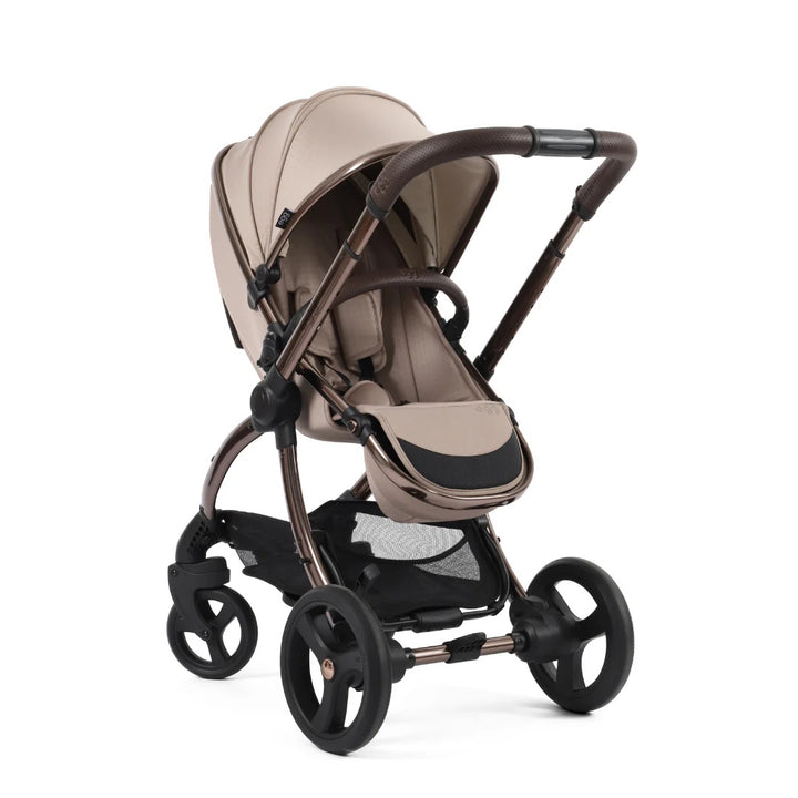 Egg3, Cybex Cloud T (Cozy Beige) + Base T Travel System- Houndstooth Almond