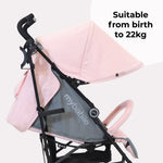 My Babiie MB02 Lightweight Stroller - Pink/Grey