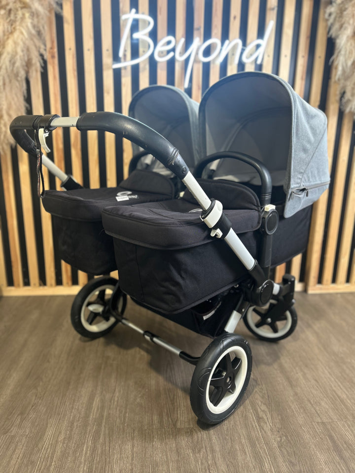 PRE LOVED Bugaboo Donkey2 Twin Bundle - Black/Grey Melange