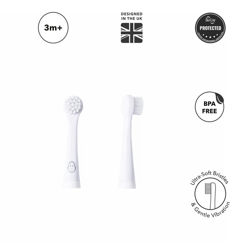 Matchstick Monkey Baby Electric Sonic Toothbrush Replacement Heads (2 Pack)