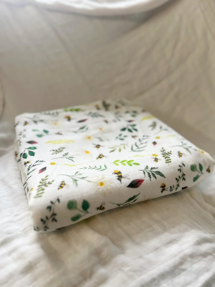 The Gilded Bird Wild Bee Bamboo Baby Blanket