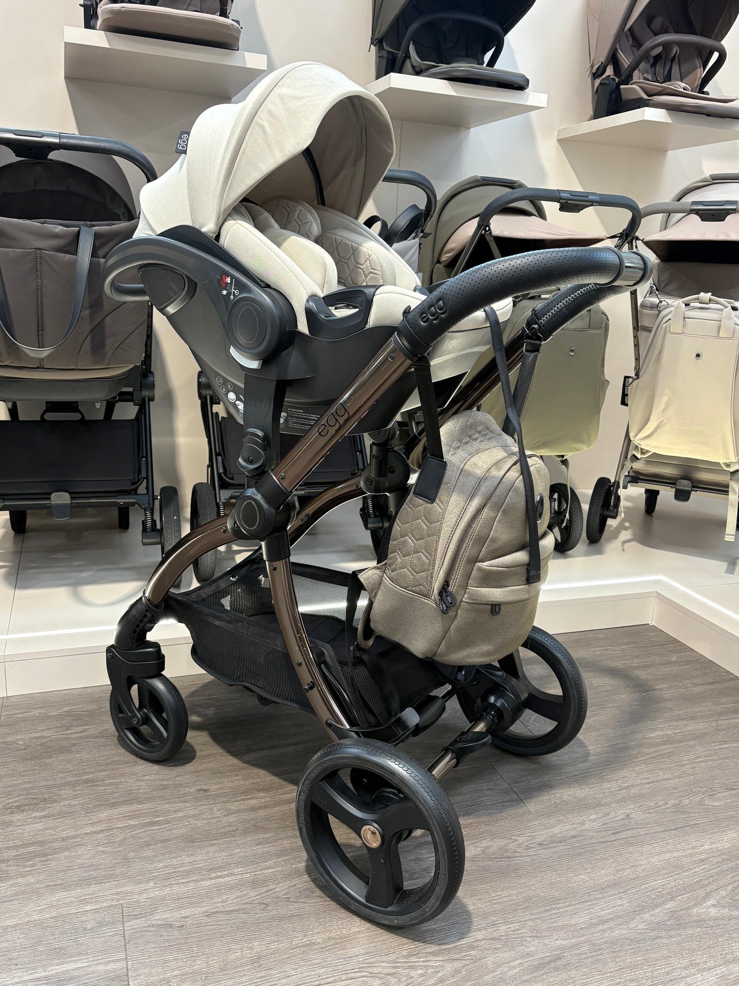 PRE LOVED egg2 Travel System w/ BRAND NEW egg Shell Car Seat - Mink