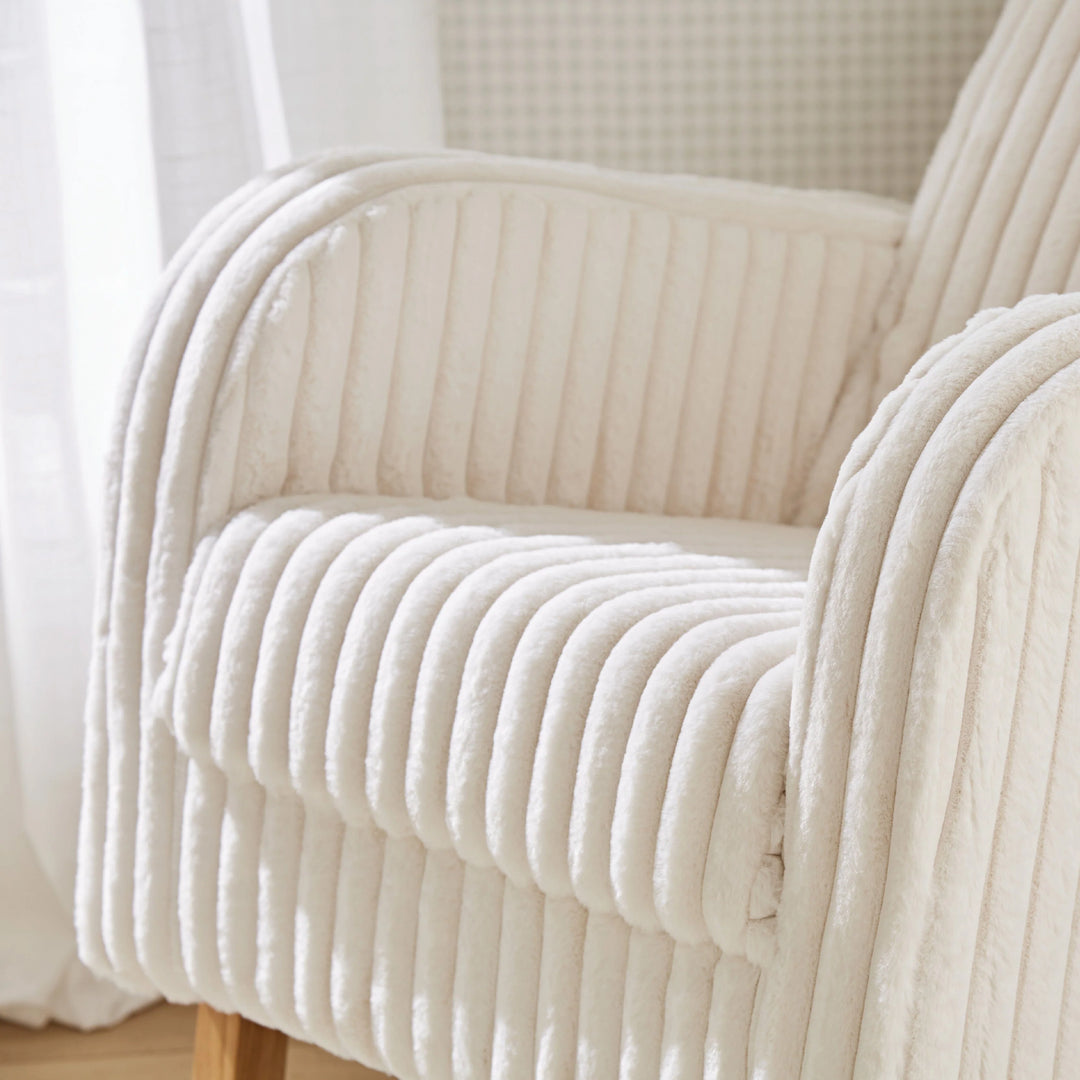 CuddleCo Etta Faux Fur Nursing Chair - Cream