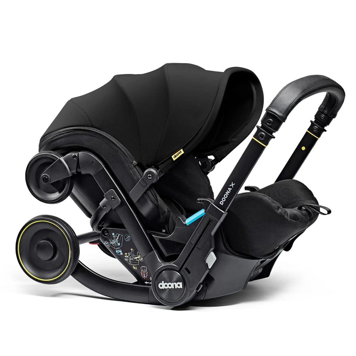 Doona X Recline Car Seat & Stroller with Isofix Base & Rain Cover Bundle - Nitro Black + FREE Essentials Bag Worth £54.99!