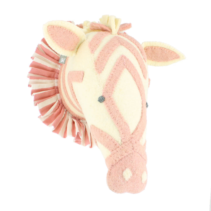 Fiona Walker Zebra with Vintage Ruff Mini Head - Pink