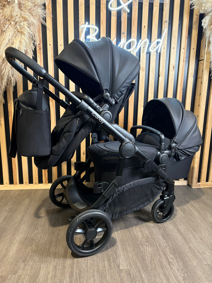 PRE LOVED iCandy Orange4 Double Pushchair Bundle - Black
