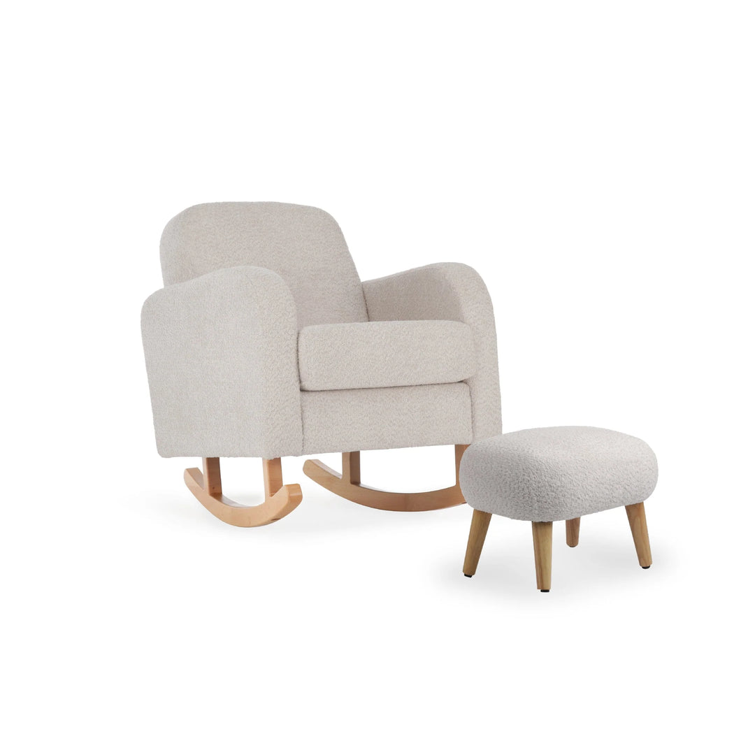 CuddleCo Etta Nursing Chair & Foot stool - Boucle Mushroom