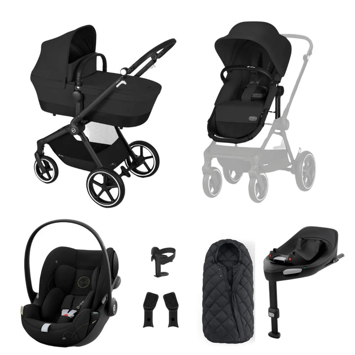 Cybex EOS Lux Cloud G Luxury Bundle- Moon Black