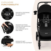 Kinderkraft Yoxi 4in1 Travel System - Pure Black