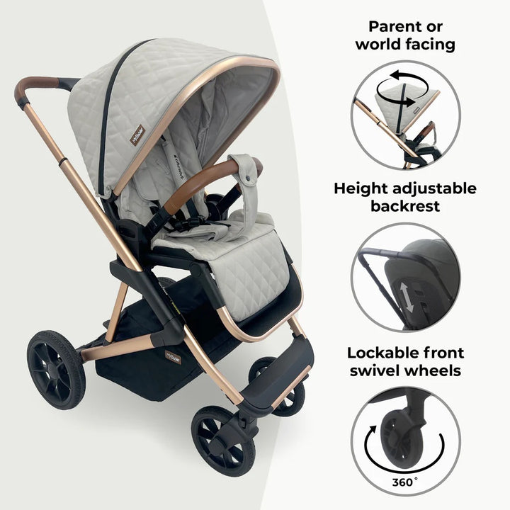 My Babiie MB500i Dani Dyer iSize Travel System - Stone