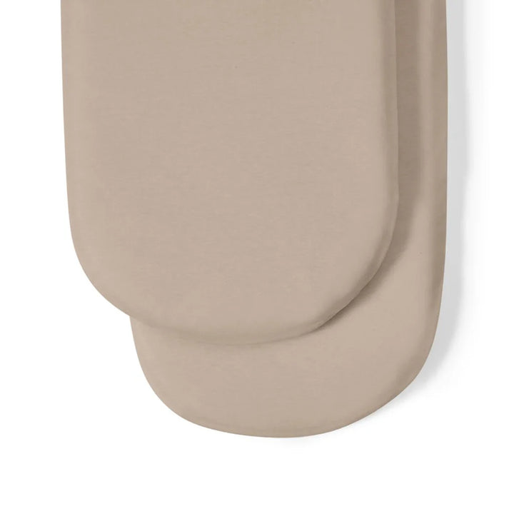 The Little Green Sheep Organic Moses Basket Fitted Sheets - Truffle