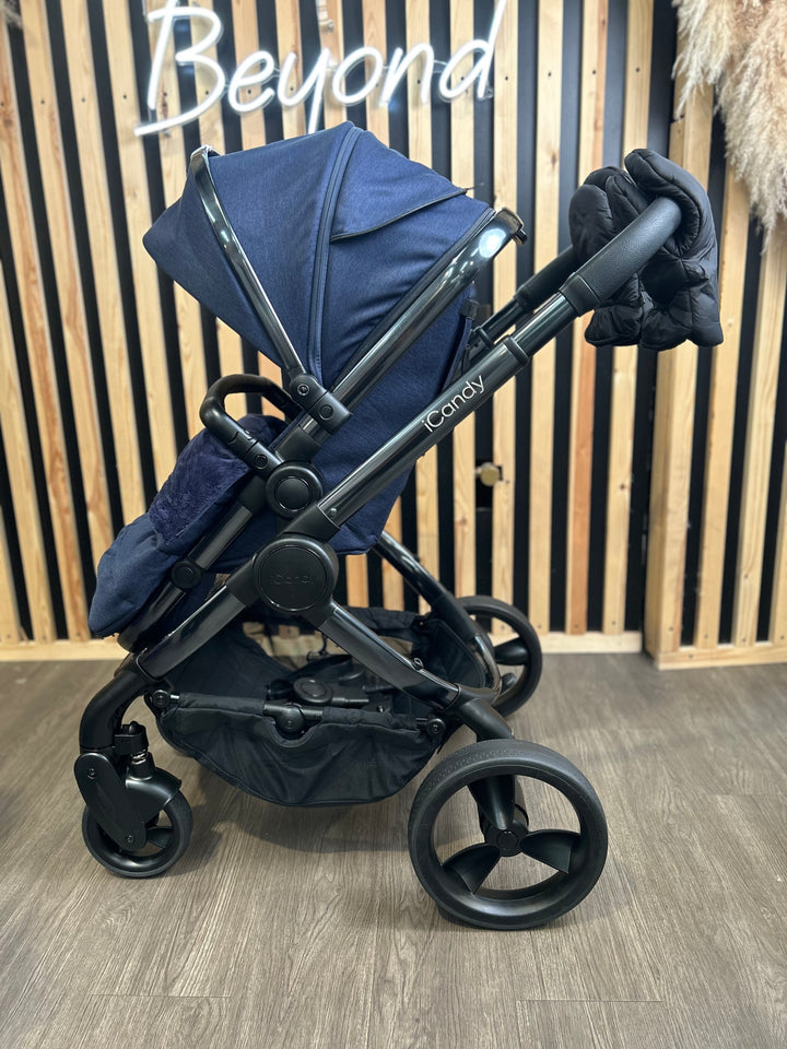 PRE LOVED iCandy Peach 6 Travel System - Navy Twill