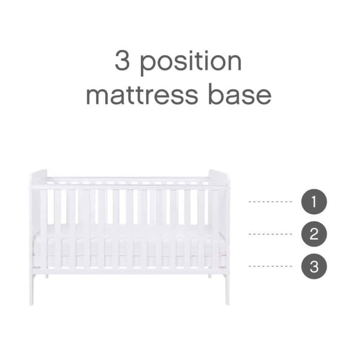 Tutti Bambini Rio Cot Bed, Changer and Mattress – White