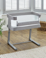 Oyster Drop Side Wiggle Crib Co-Sleeper - Stone