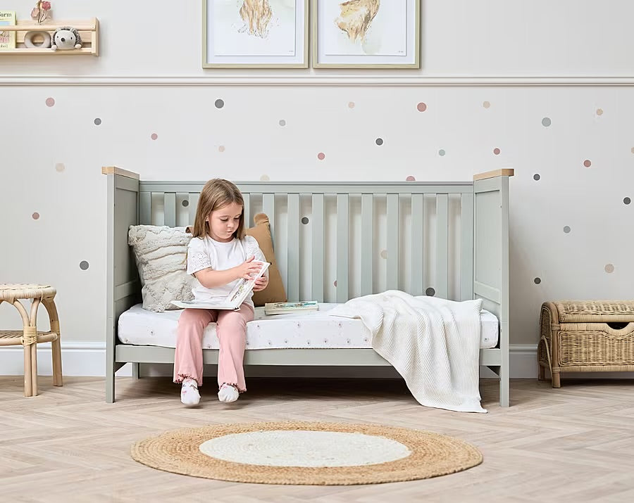 Tutti Bambini Misha Cot Bed - Sage & Golden Oak