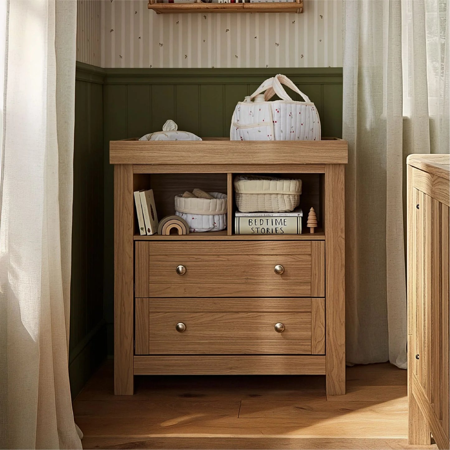 CuddleCo Burford 3 Piece Nursery Furniture Set - Oak