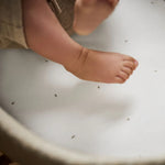 The Little Green Sheep Organic Moses Basket Fitted Sheets - White/Truffle Rice