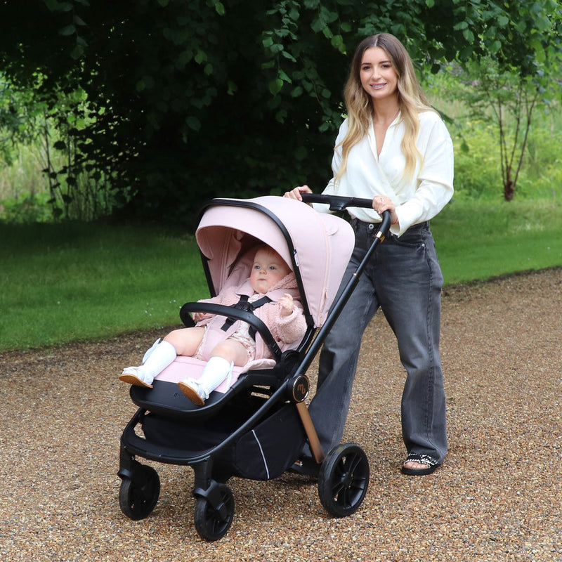 My Babiie MB450i 3in1 Travel System with Rotating Car Seat + Base - Pastel Pink