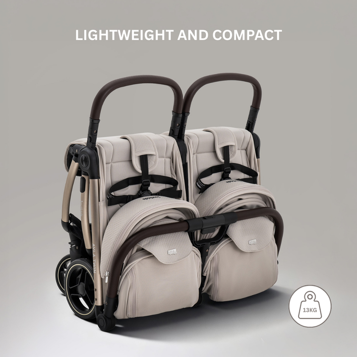 JoviKids Ayla Compact Twin Pushchair - Beige